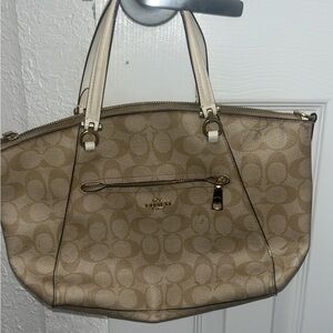 Coach Beige Signature Shoulder Bag